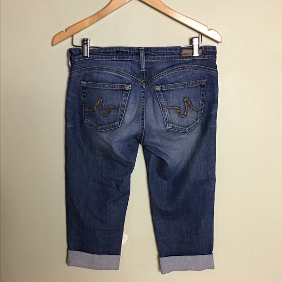 Adriano Goldschmied  Bermuda Shorts Sz 28R EUC Med Wash Rolled Hem Jean Shorts - Picture 5 of 14